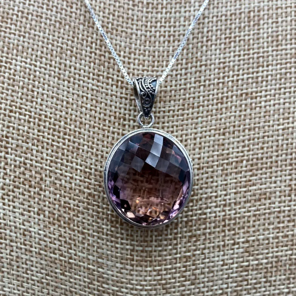 Sterling Silver And Ametrine Pendant Necklace