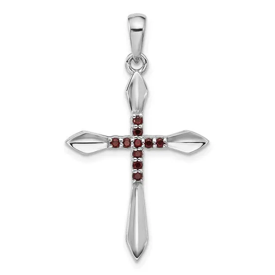 Sterling Silver Gemstone Cross Pendants