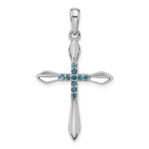 Sterling Silver Gemstone Cross Pendants