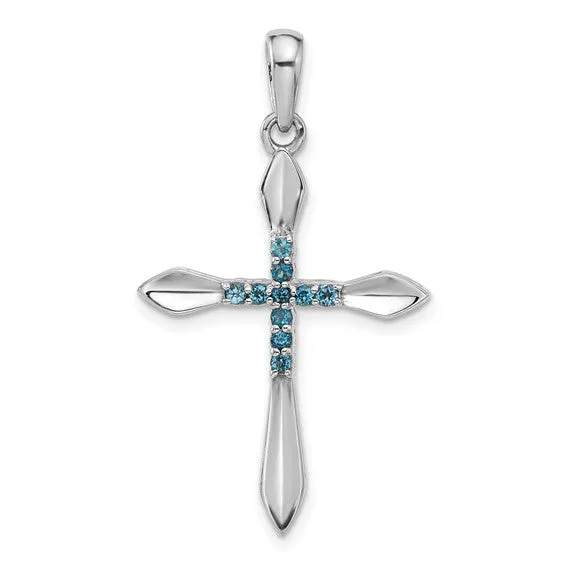 Sterling Silver Gemstone Cross Pendants