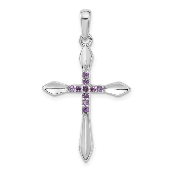 Sterling Silver Gemstone Cross Pendants