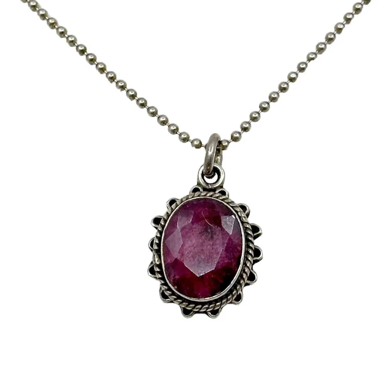 Sterling silver ruby pendant GM135