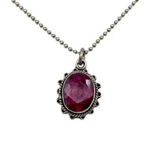 Sterling silver ruby pendant GM135