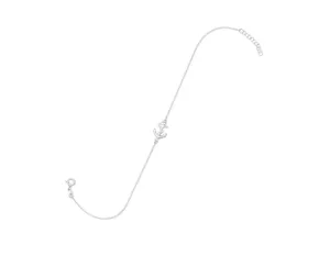 Sterling Silver Sideways Anchor Anklet 11"