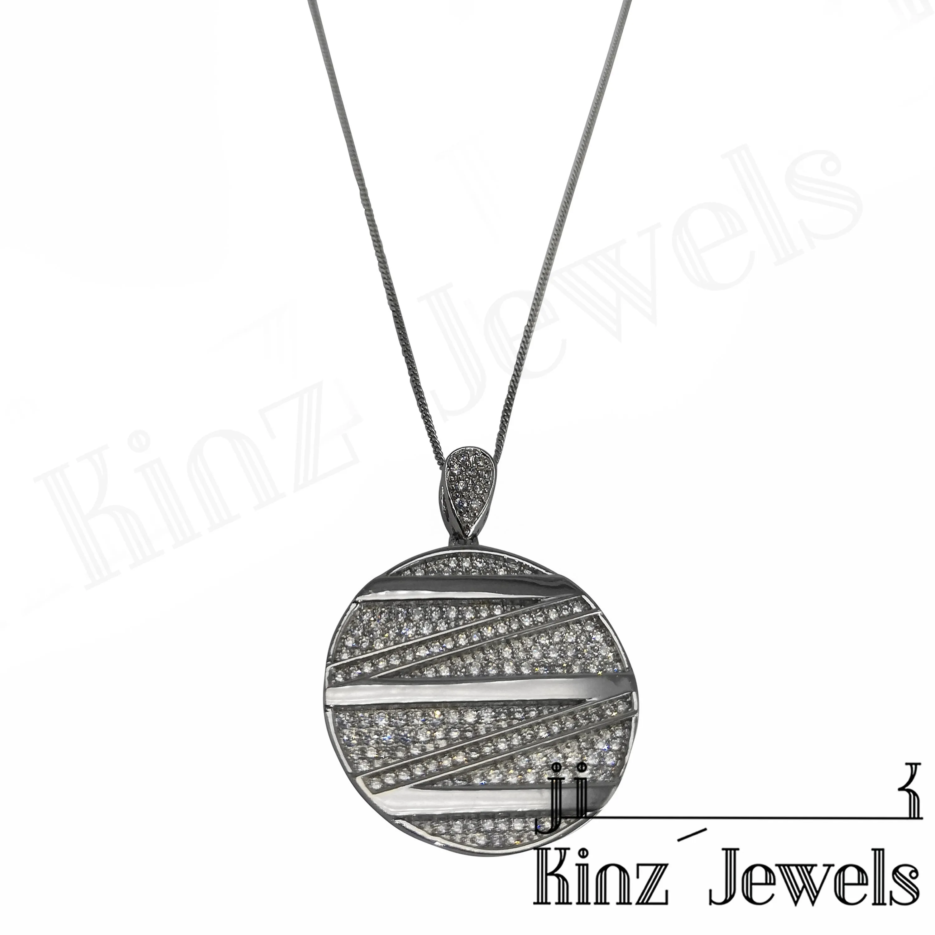 Sterling Silver Zigzag Cubic Zirconia Necklace