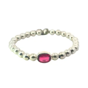 Stirata Sterling Silver & Rubellite Stretch Bracelet