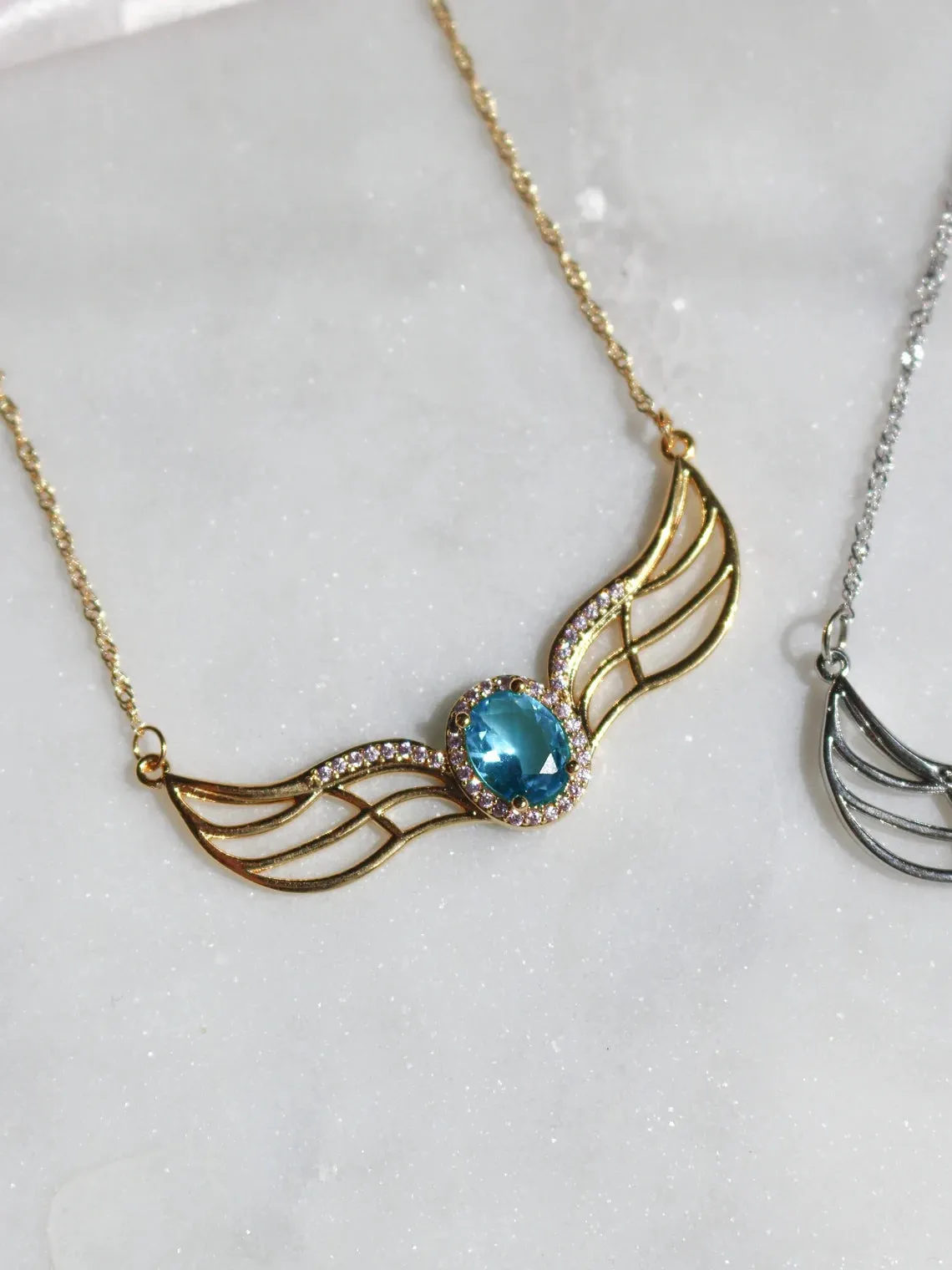 Swan Princess Odette Blue Stone Necklace