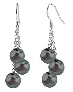 Tahitian South Sea Round Pearl Cluster Earrings