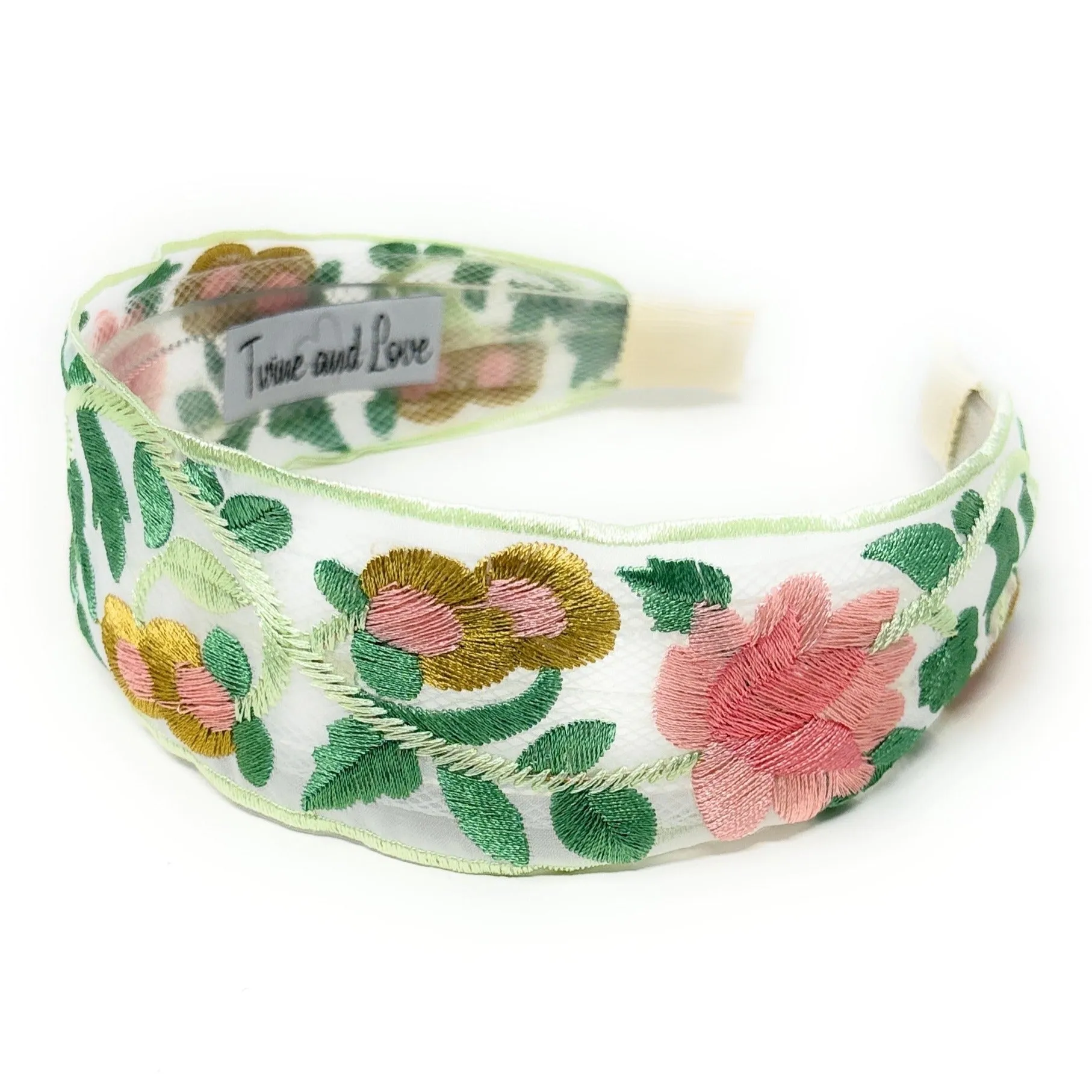 Tania Embroidered Sheer Wide Headband