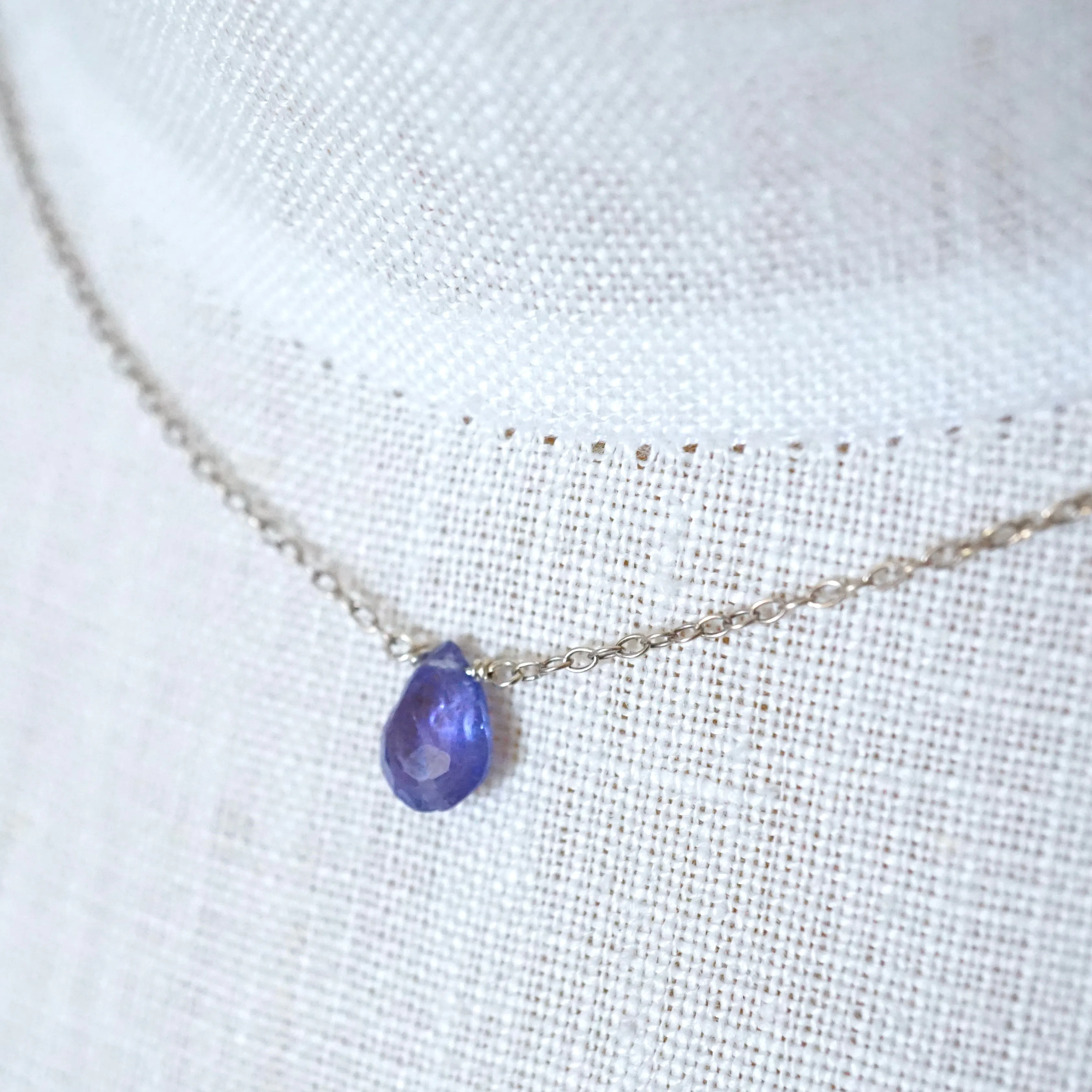 Tanzanite Necklace - Floating Tanzanite Necklace - December Birthstone Ring