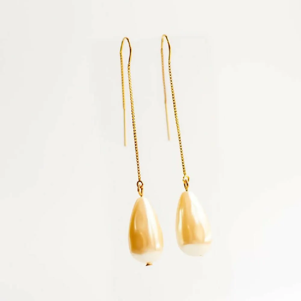 Teardrop Pull Thru Earrings