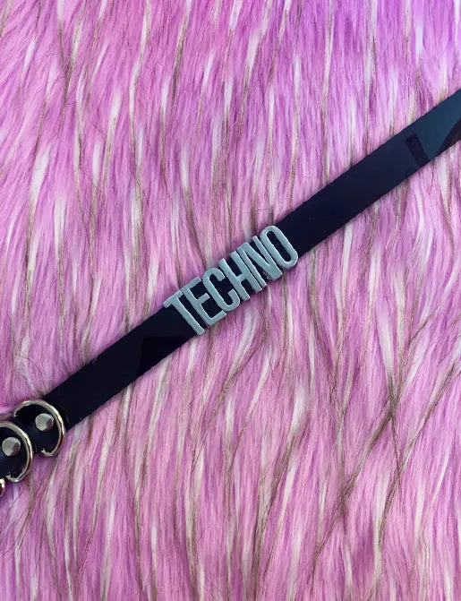 TECHNO MINI WORD CHOKER - BLACK