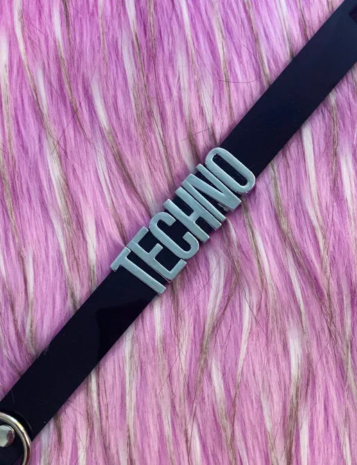 TECHNO MINI WORD CHOKER - BLACK