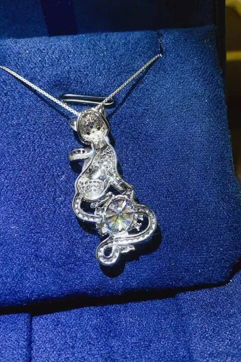 THE AMY 2 Carat Moissanite Cat Lover Necklace