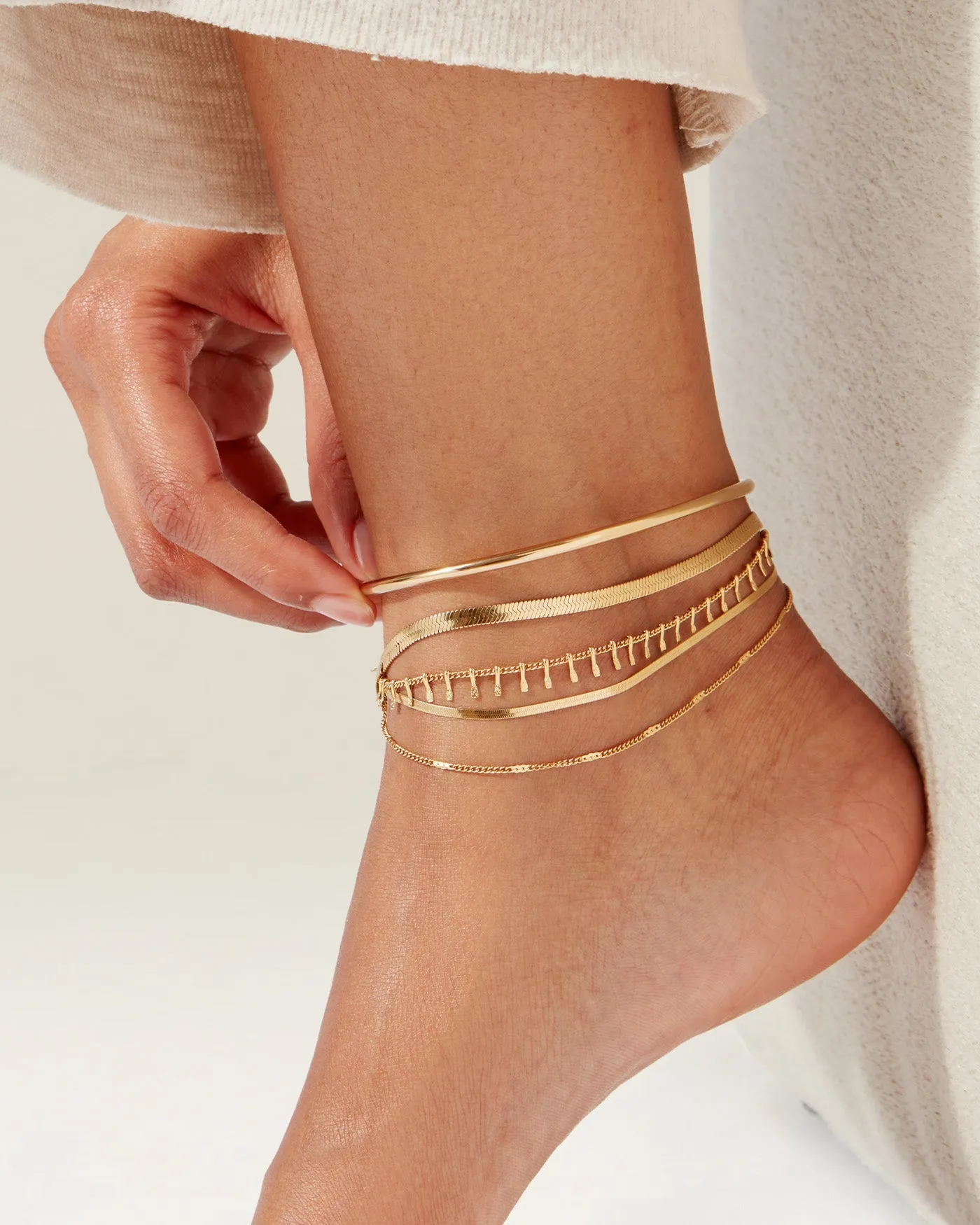 The Statement Anklet Stack