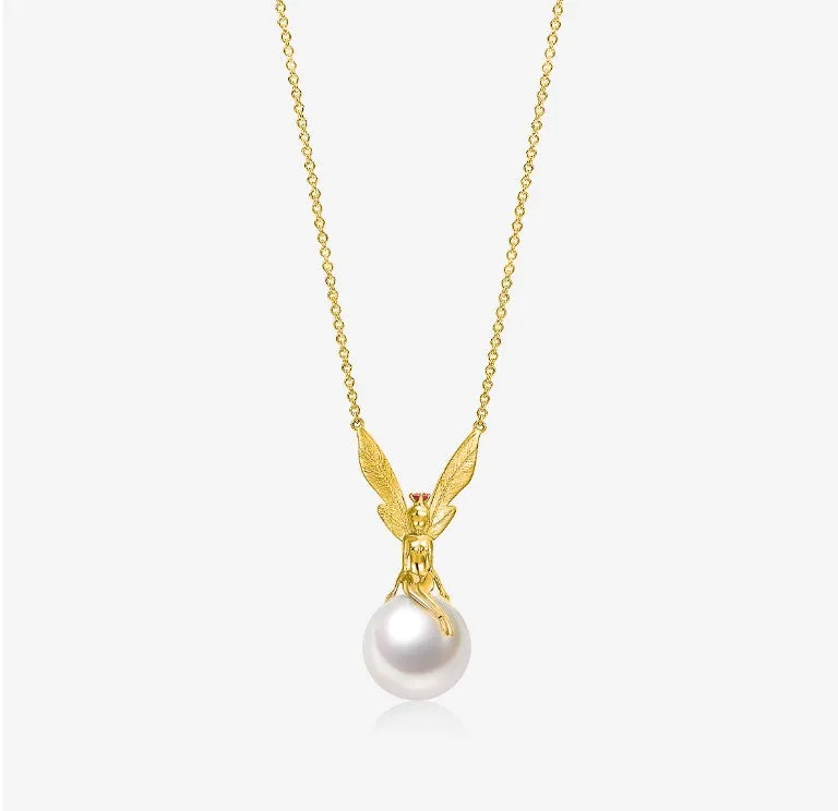 THIALH - DATURA • ASTRA - 18K Yellow Gold Ruby and Pearl Necklace