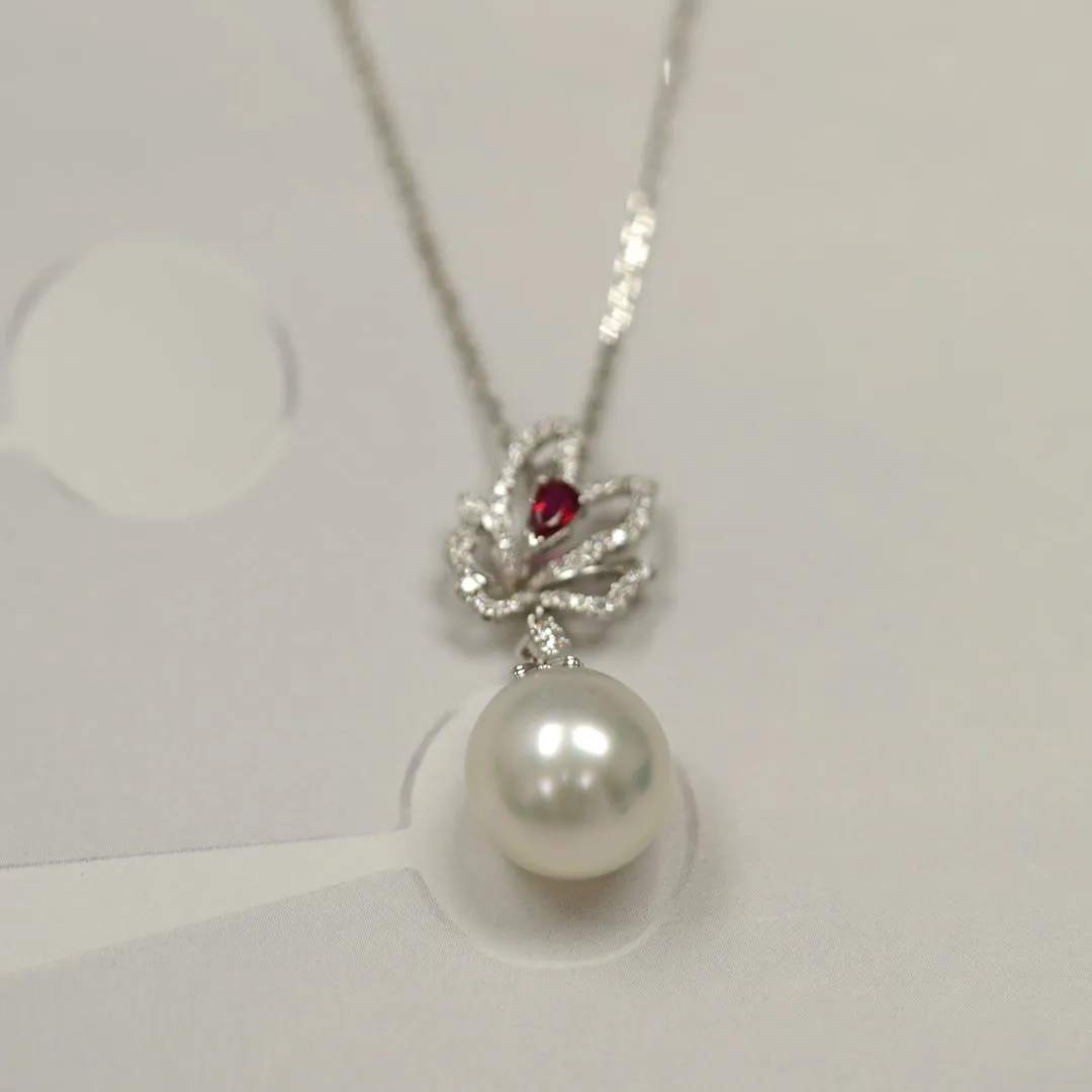 THIALH - FAUNA & FLORA - Pearl Ruby Diamond Necklace