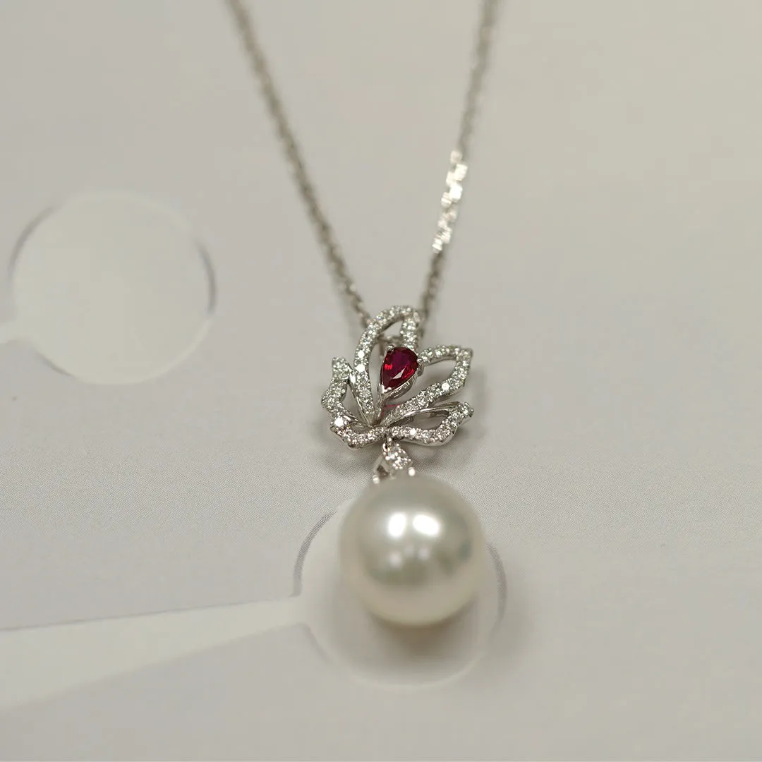 THIALH - FAUNA & FLORA - Pearl Ruby Diamond Necklace