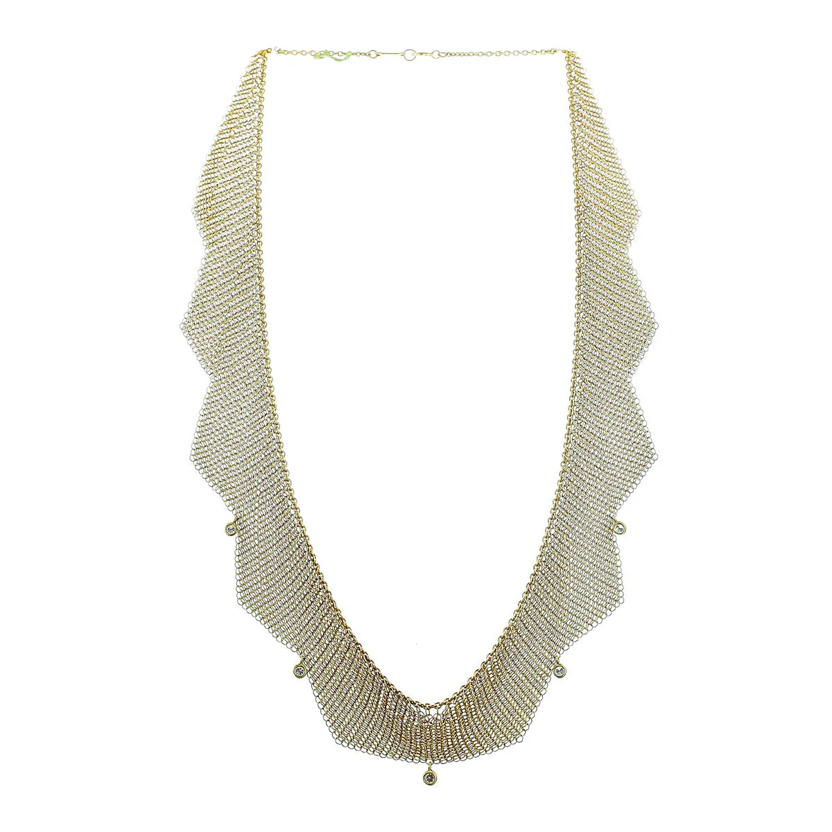 Tiffany and Co Elsa Peretti Diamond Yellow Gold Mesh Necklace