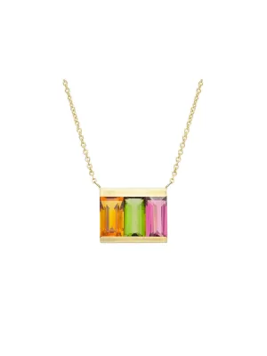 Tri Baguette Necklace