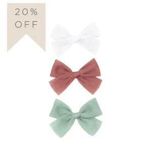 Tulle Bow 3 Pack: Rose Clips