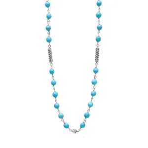 Turquoise Pigtail Link Necklace with Stations