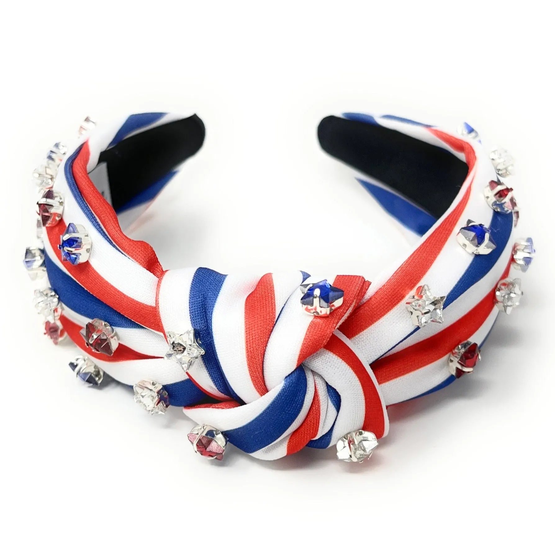 USA Stripe Jeweled Knot Headband