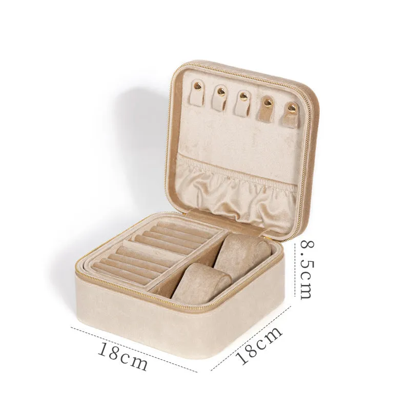 Velvet Jewelry Box Vintage Double-layer Multifunctional Large Capacity Jewelry Necklace Holder Jewelry Storage Box