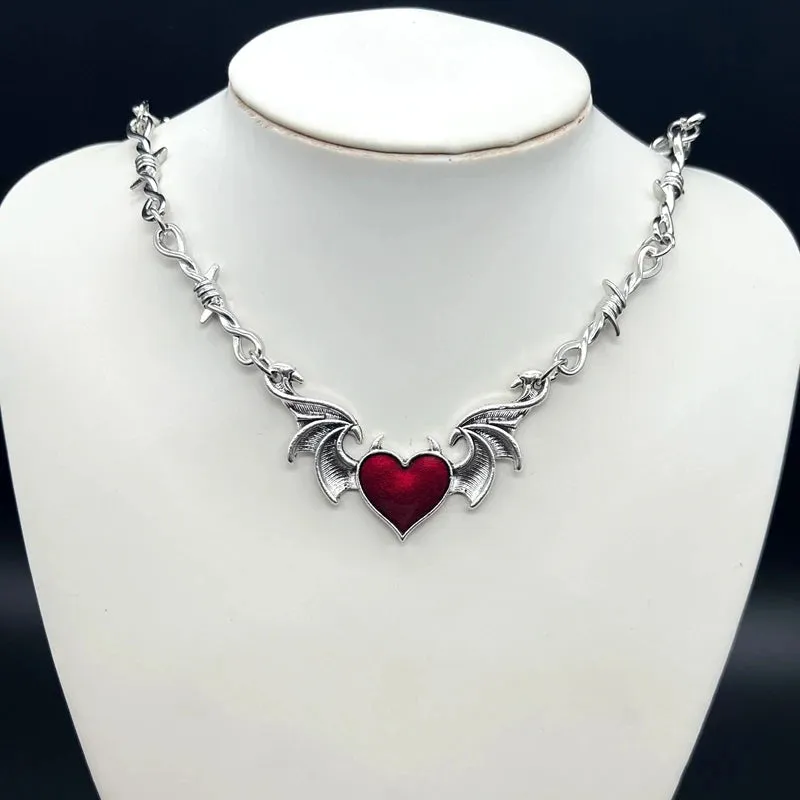 'Virtue' Heart Barbed Wire Choker Necklace