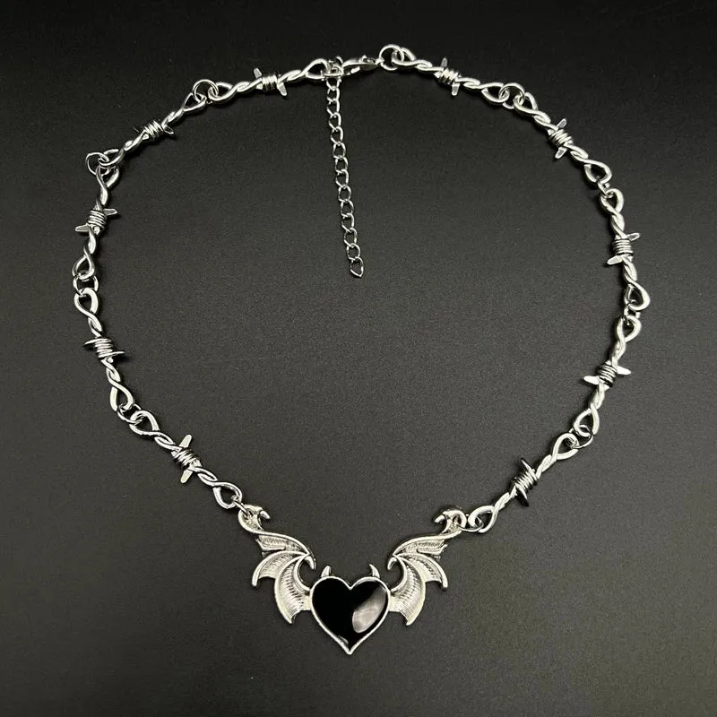 'Virtue' Heart Barbed Wire Choker Necklace