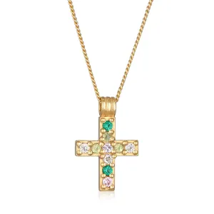 Vivid Edelstein Kreuz Halskette