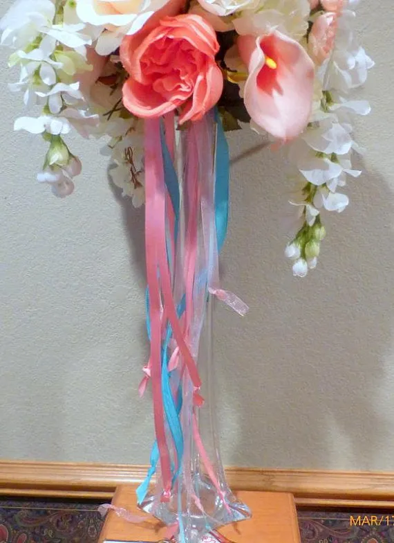 Wedding Centerpiece, Coral tall centerpiece