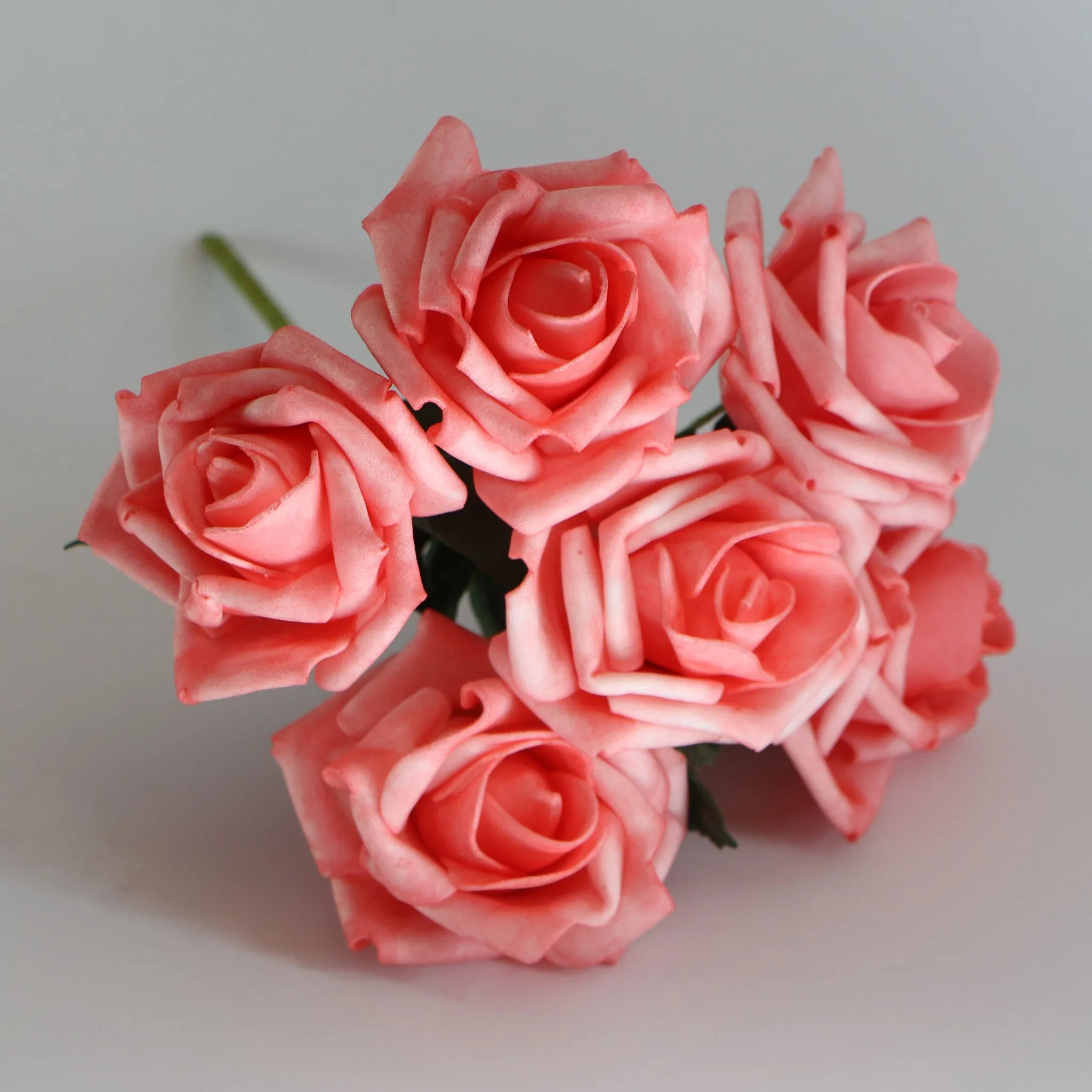 Wedding Flowers in Coral Artificial Foam Roses