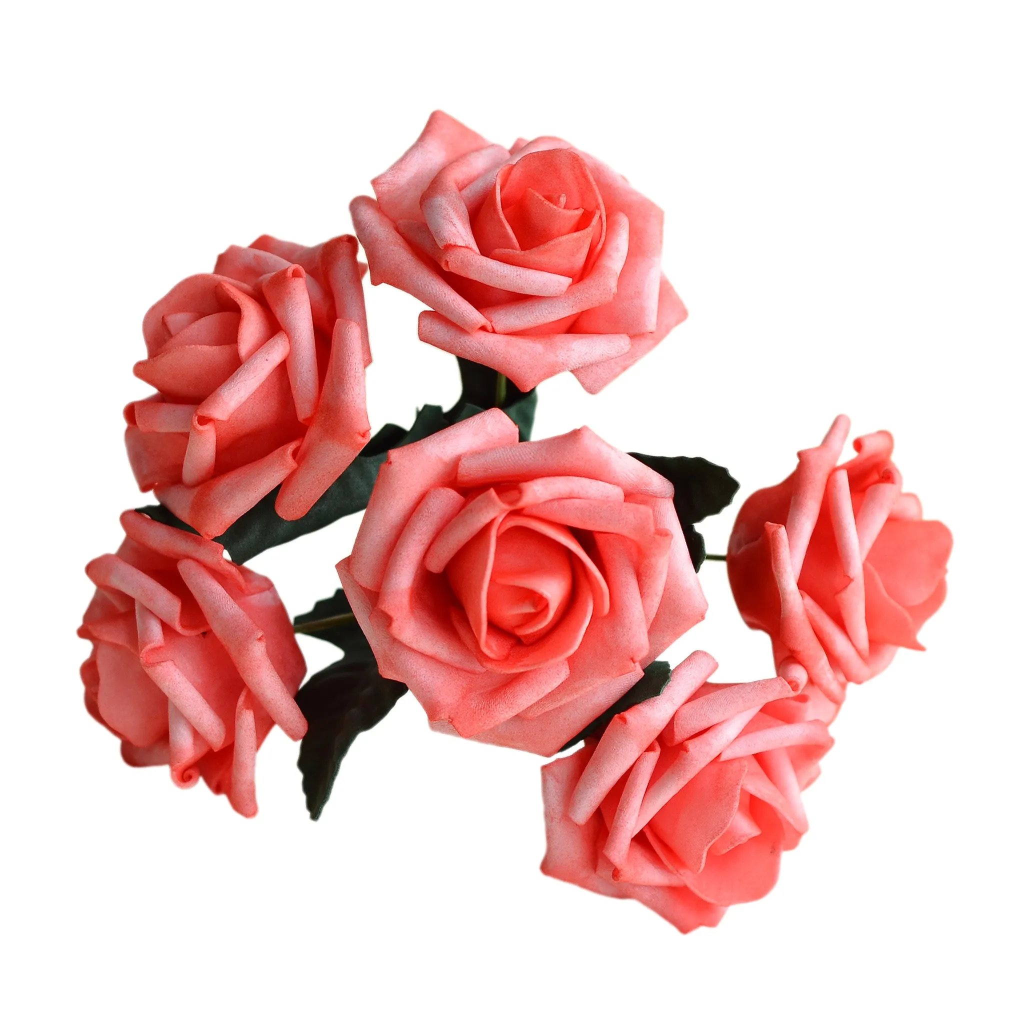 Wedding Flowers in Coral Artificial Foam Roses