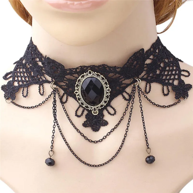 Women Lace Choker Necklace - Variety of Victorian Inspired Chokers