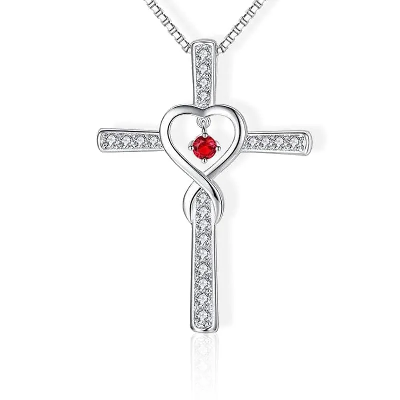 Women's Christian Necklace <br> Gemstone Heart