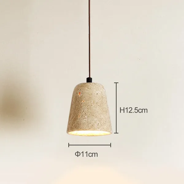 Yellow travertine Japanese-style wabi-sabi bedroom bedside pendant light designer retro restaurant aisle pendant lamp