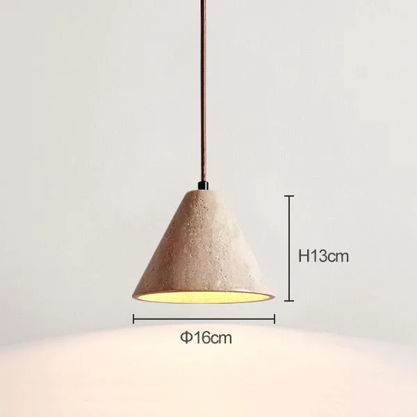 Yellow travertine Japanese-style wabi-sabi bedroom bedside pendant light designer retro restaurant aisle pendant lamp