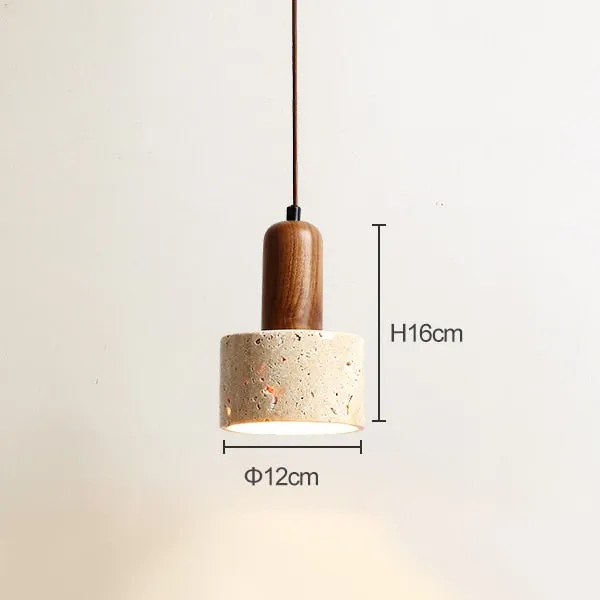 Yellow travertine Japanese-style wabi-sabi bedroom bedside pendant light designer retro restaurant aisle pendant lamp